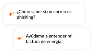 Sugerencias de preguntas para el asistente de IA