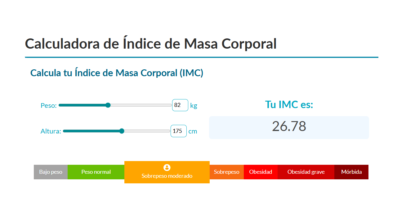 calculadora IMC de OCU