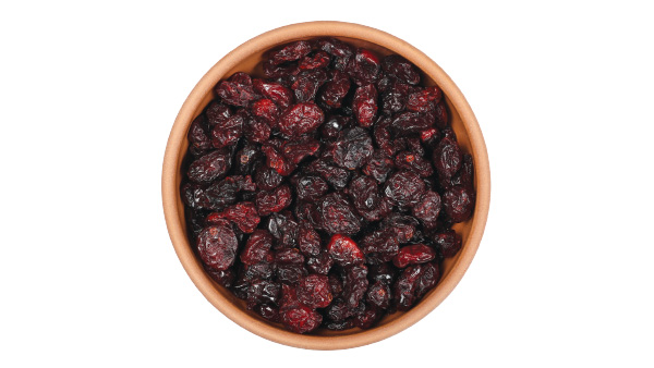 cuenco de arándanos secos