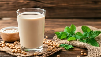 Un vaso de bebida vegetal