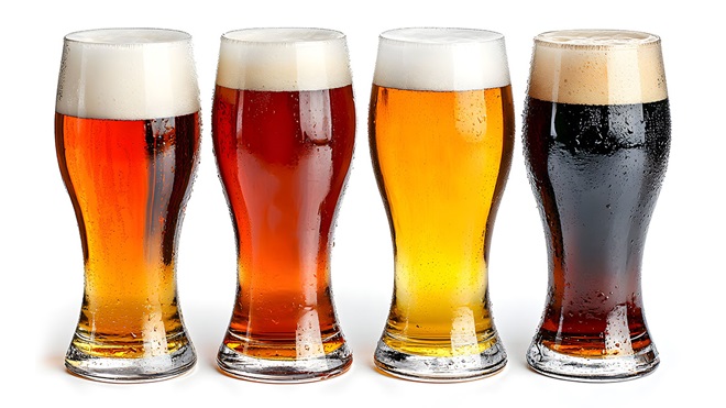 cervezas de diferentes tonos marrones
