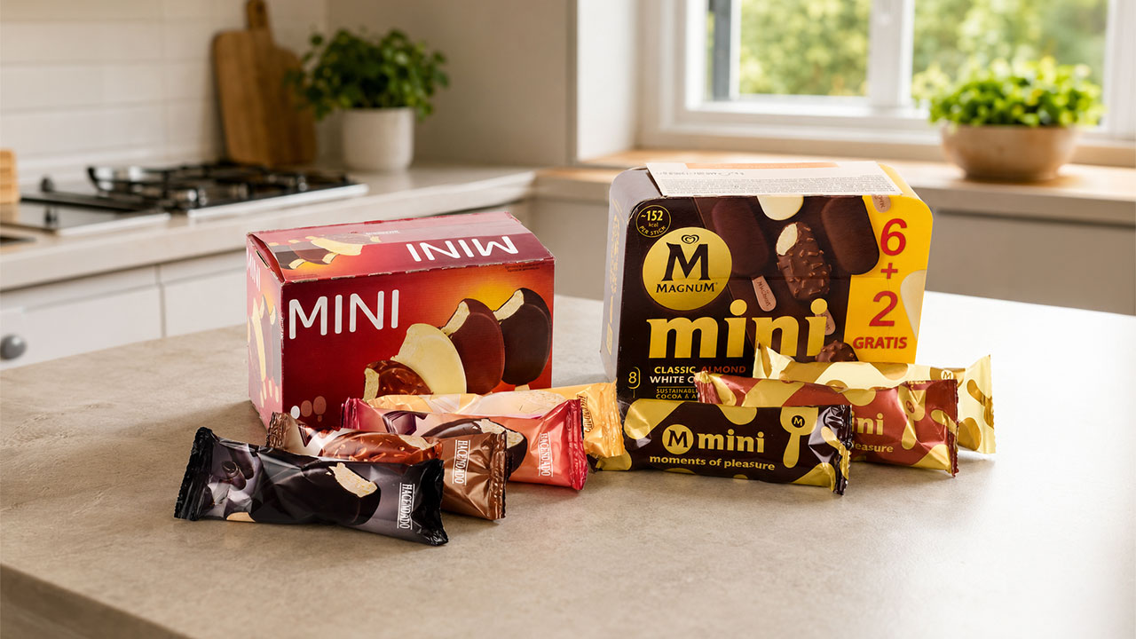 caja de minihelados surtidos Magnum y Hacendado