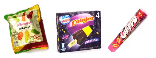Ejemplos de helados de hielo infantiles