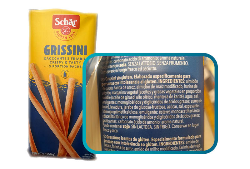 palitos de pan grissini sin gluten marca Schär