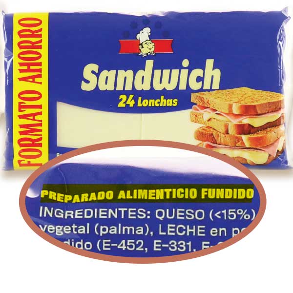 Sandwich 24 lonchas (menos de un 15% de queso)