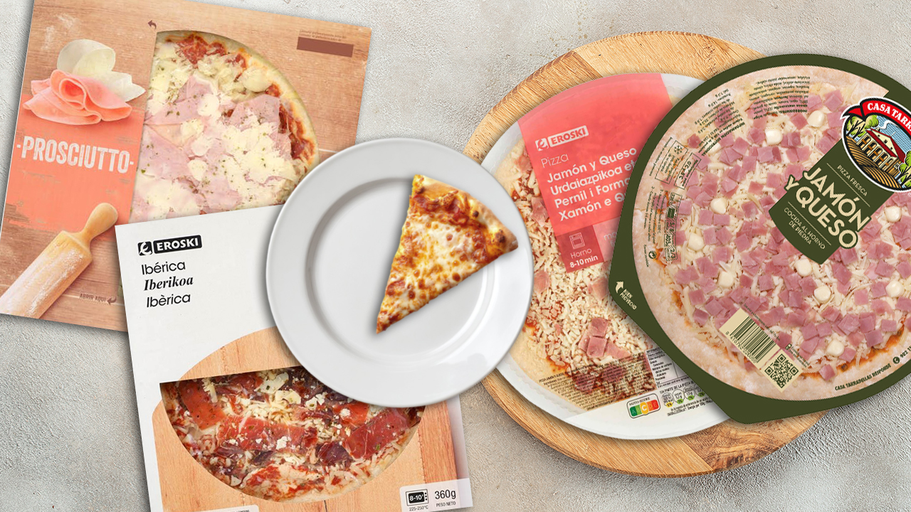 varias pizzas refrigeradas en sus envases