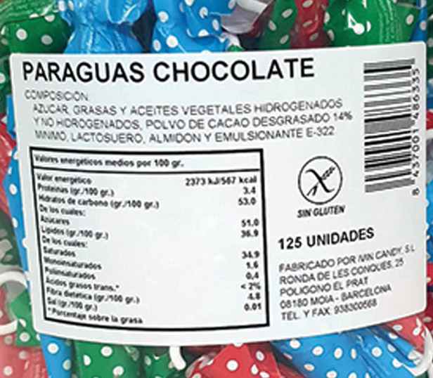 Alérgenos declarar en paraguas de chocolate OCU