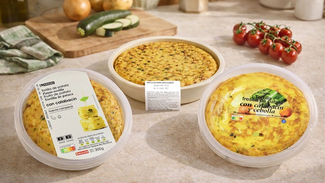 tortillas envasadas de patatas con calabacín 