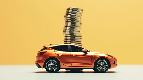 coche con monedas