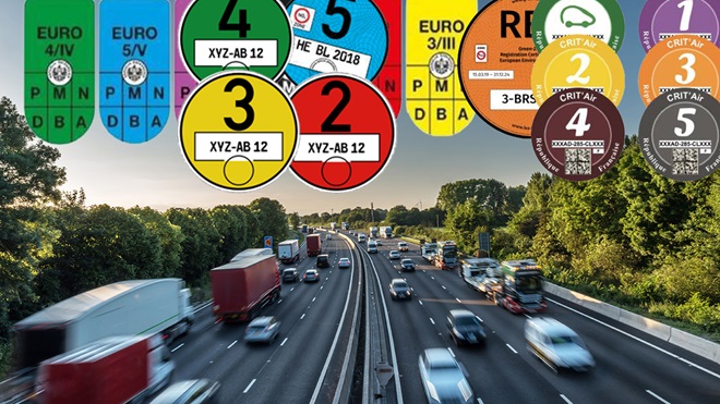 etiquetas ambientales coche Europa