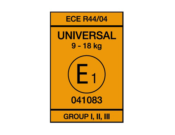 etiqueta de homologacion ECE R44/04 para sillas de coche