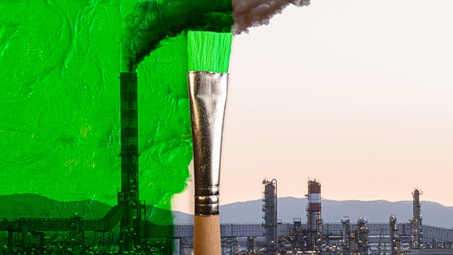 Greenwashing-pintando de verde una fabrica contaminante