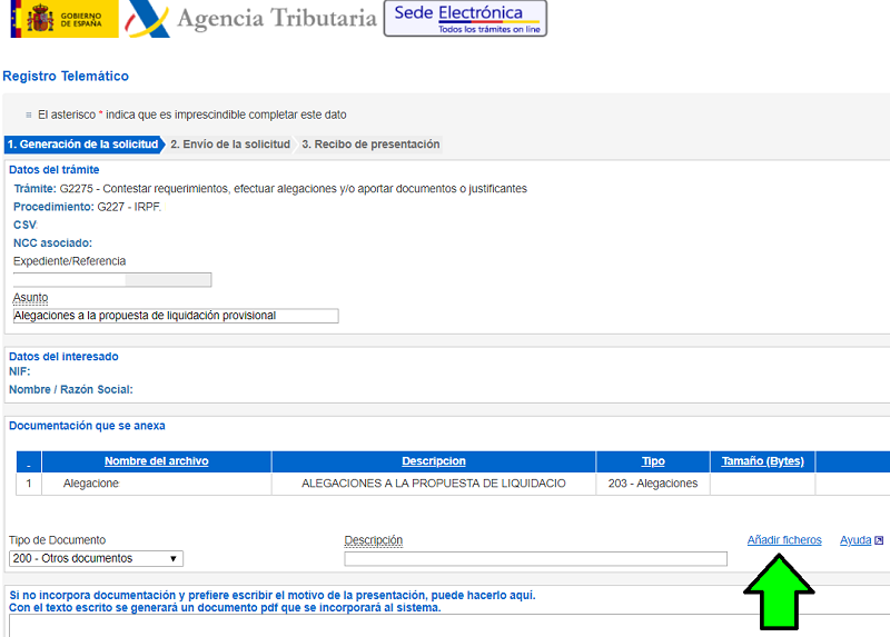 declaración complementaria 