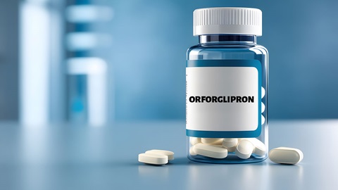 Bote de pastillas Orforglipron para adelgazar