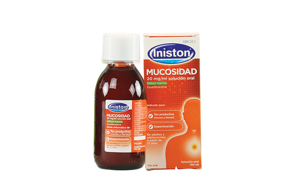 Jarabe con un expectorante, de venta en farmacia sin receta