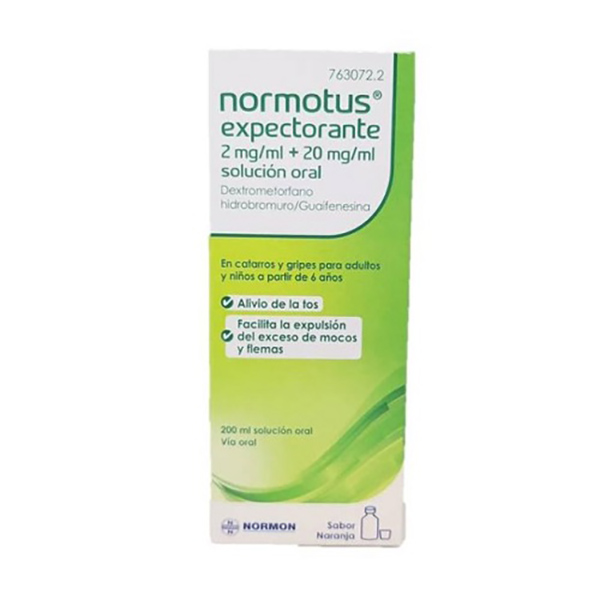 Ejemplo de jarabe sin receta que combina un antitusivo con un expectorante