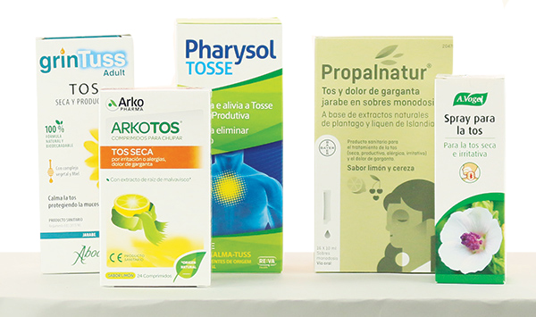 Grupo de productos sanitarios para la tos