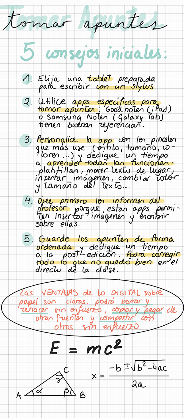 tomar apuntes con el stylus de Apple