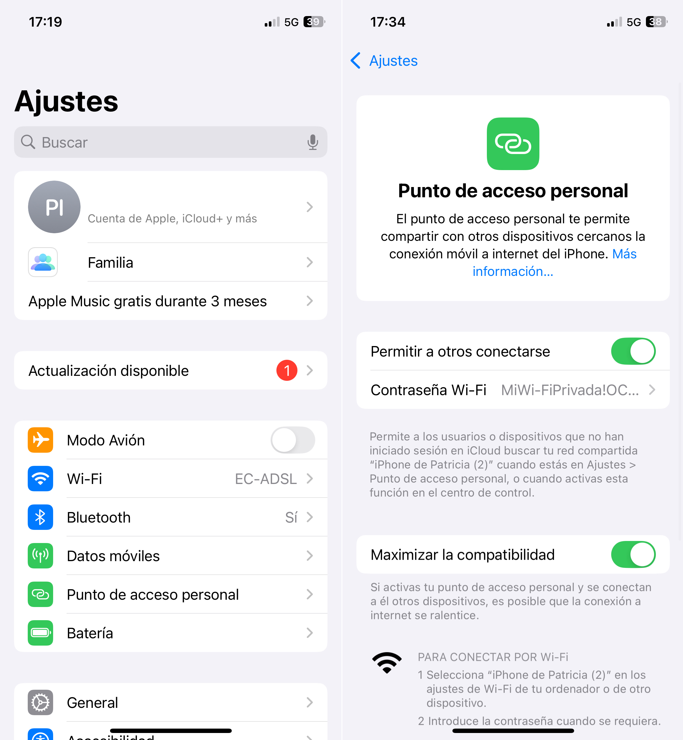 compartir wifi en tablet con iPhone