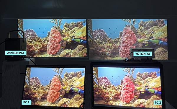 prueba proyectores habitación sin luz