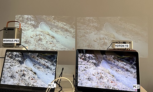 prueba proyectores habitación con luz