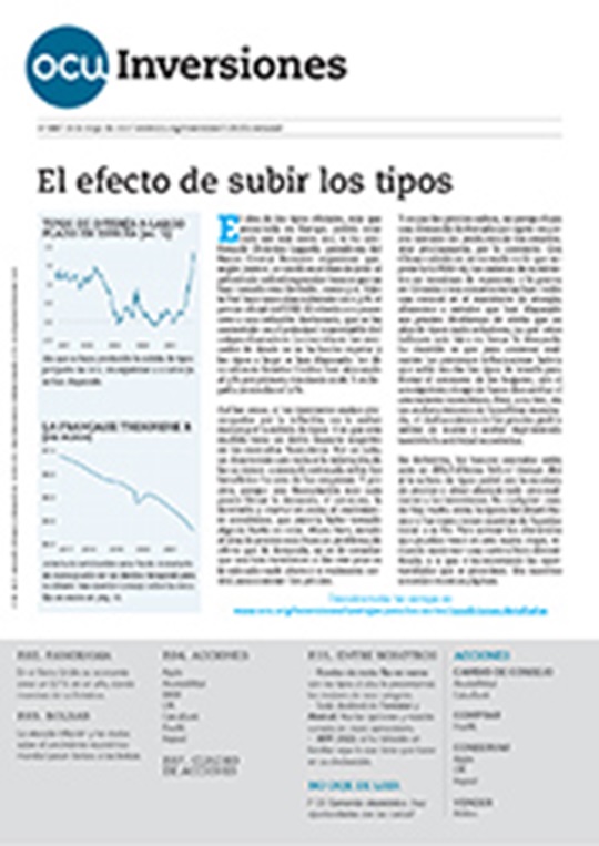 Portada de la revista semanal de OCU Inversiones nº 988.