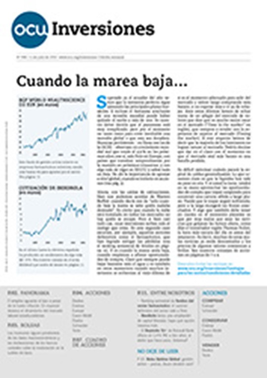 Portada de la revista semanal de OCU Inversiones nº 996. 