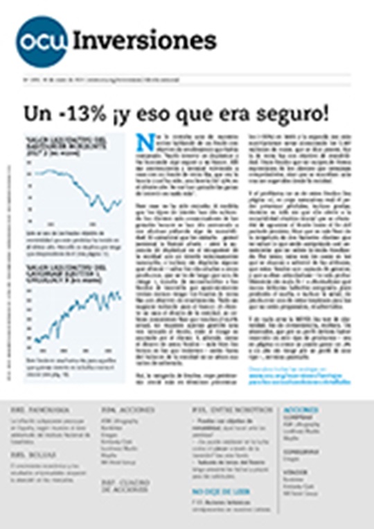 Portada de la revista semanal de OCU Inversiones nº 1.021.