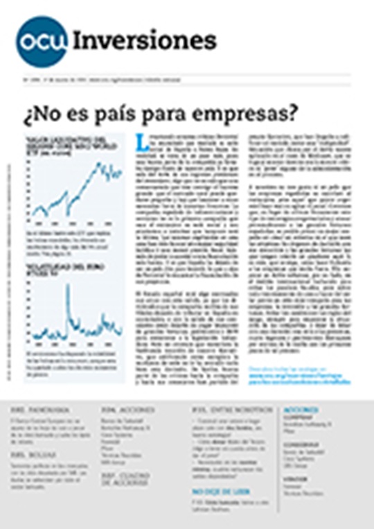 Portada de la revista semanal de OCU Inversiones nº 1.028.