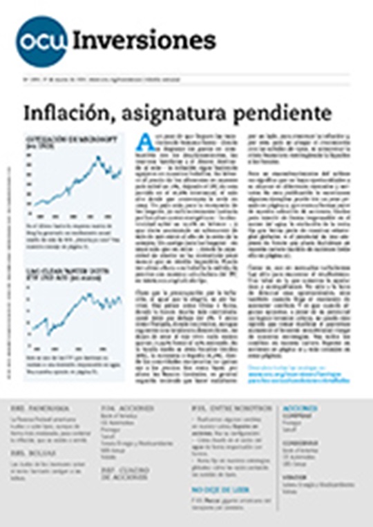 Portada de la revista semanal de OCU Inversiones nº 1.029.