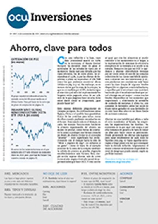 Portada de la revista semanal de OCU Inversiones nº 1.057.