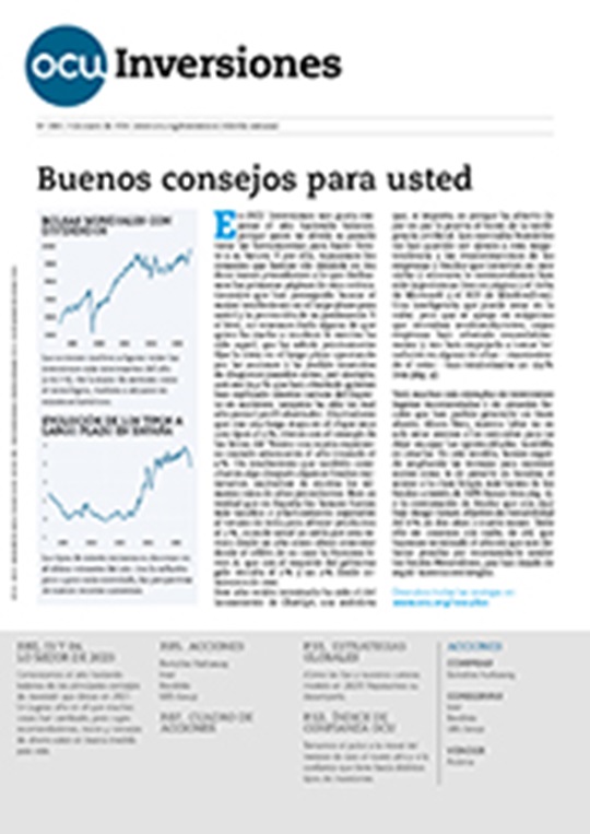 Portada de la revista semanal de OCU Inversiones nº 1.065.
