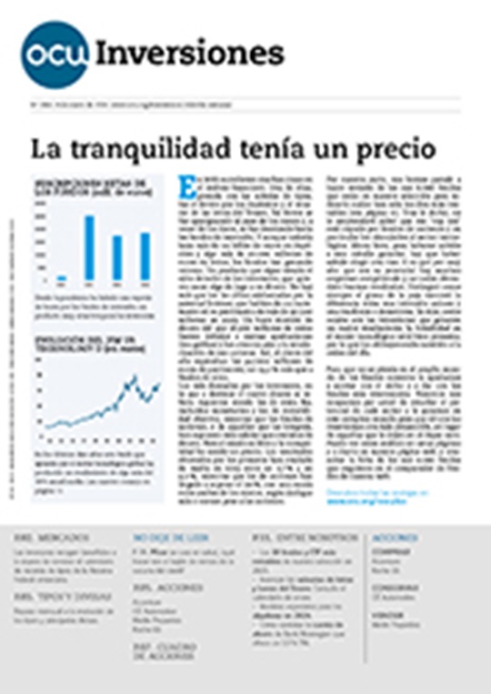 Portada de la revista semanal de OCU Inversiones nº 1.066.