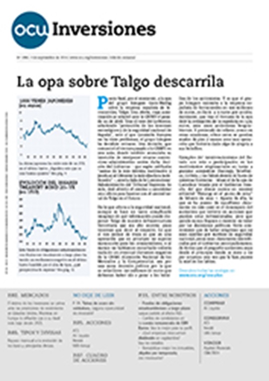 Portada de la revista semanal OCU Inversiones nº 1096.
