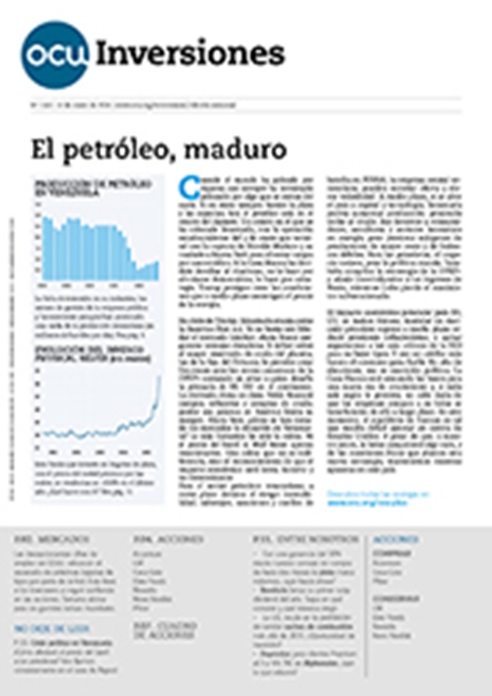 Portada de la revista semanal de OCU Inversiones nº 1.162.