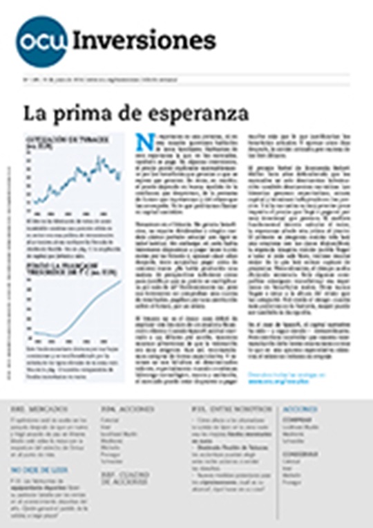 Portada de la revista semanal de OCU Inversiones nº 1.185.