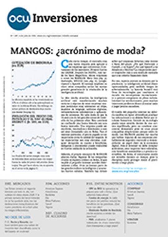Portada de la revista semanal de OCU Inversiones nº 1.187.